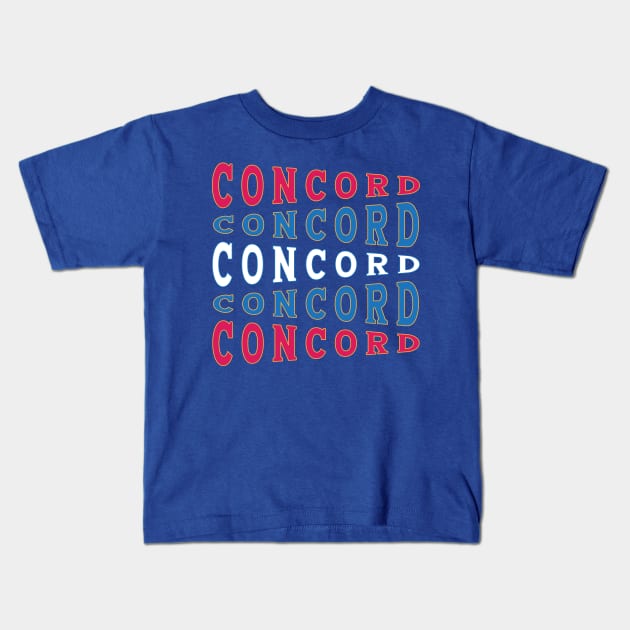 NATIONAL TEXT ART USA CONCORD Kids T-Shirt by LAVA-ROMA-NOVA